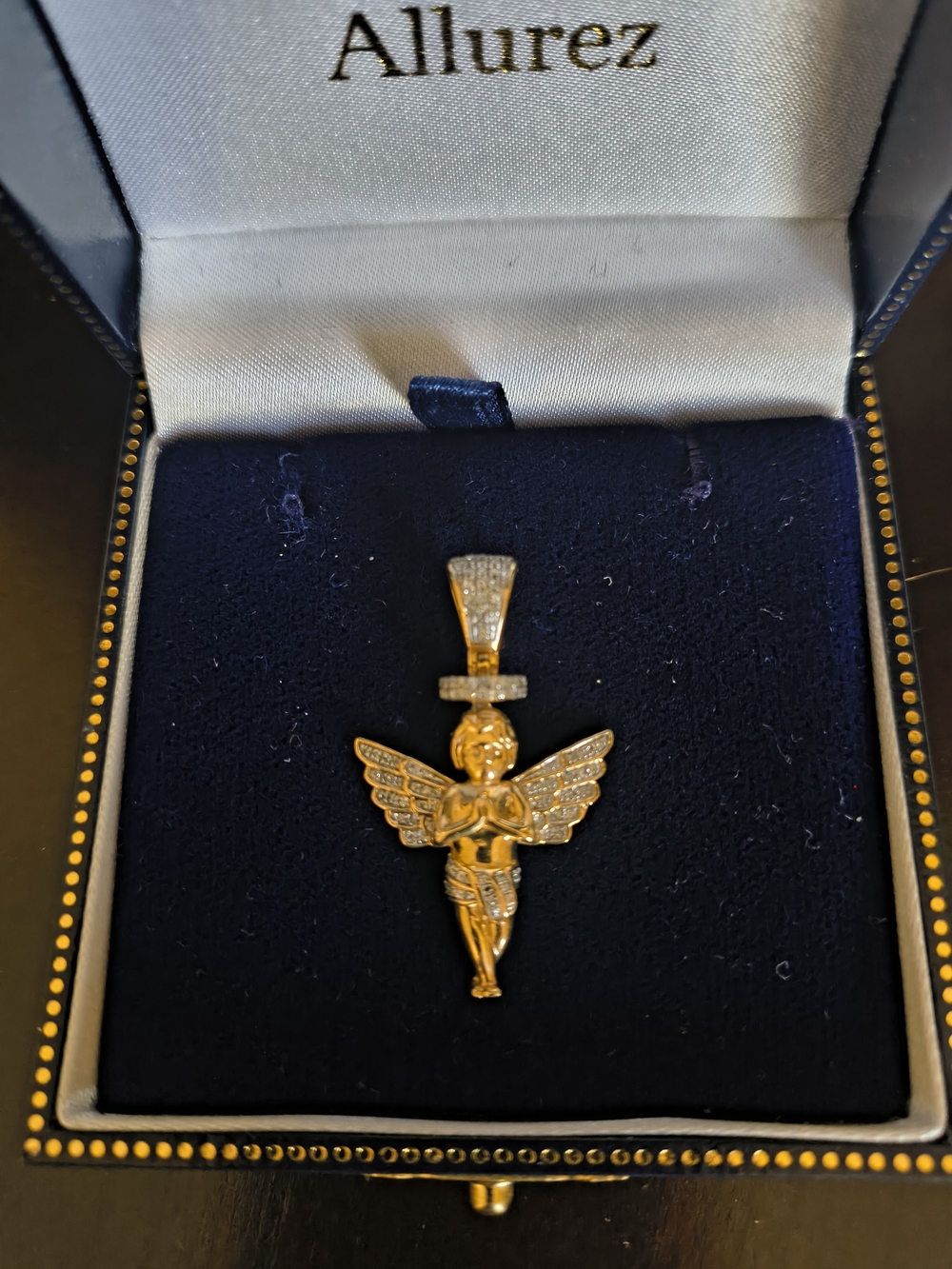 Gold Cherub 10k And Diamond Pendant